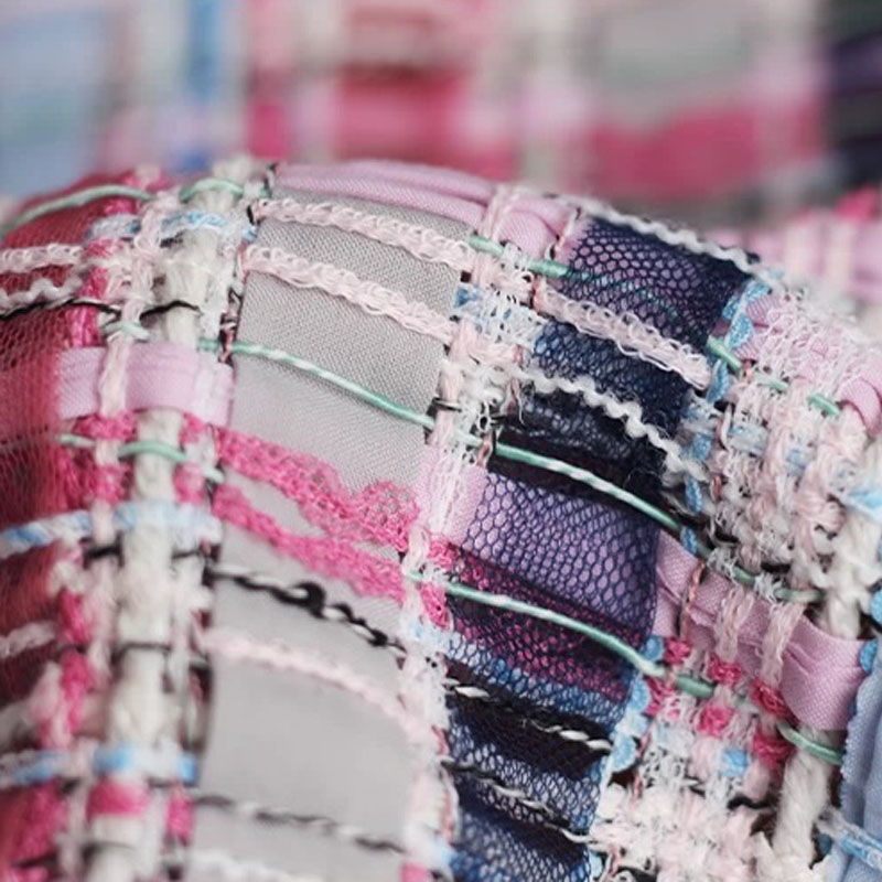 Sewing Tweed Fabric - Tessuto tweed intrecciato, tinto in filo,