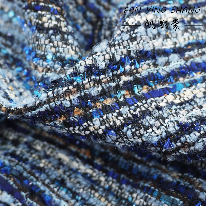 Sewing Tweed Fabric - 2025 Serie Blu Luminoso Chiffon di