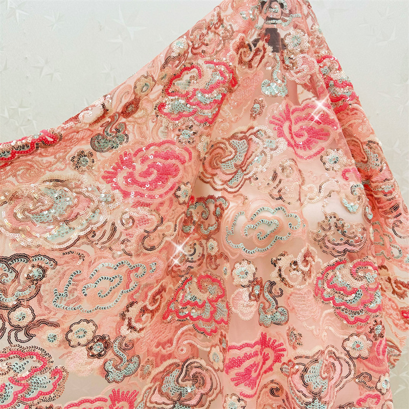 Sewing Embroidery Fabric - 2 Yds/lotto Tessuto in Pizzo Ricamato