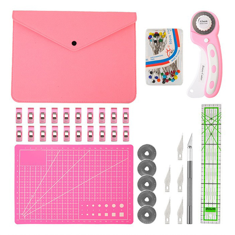 Rotary Cutter Fabric - Set di frese rotanti rosa -
