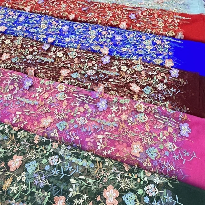 Tessuto di tulle ricamato flor - Textile And Sewing Materials recensione e prezzo