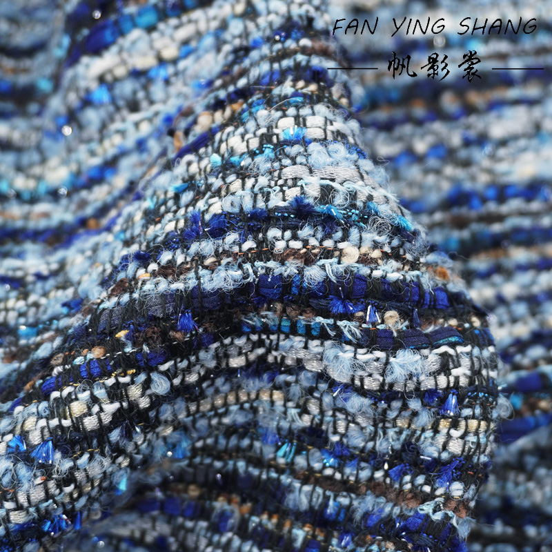 2025 Serie Blu Luminoso Chiffo - Sewing Tweed Fabric recensione e prezzo